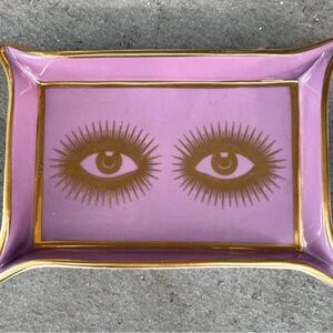 Jonathan Adler Purple and Gold Eye Tray